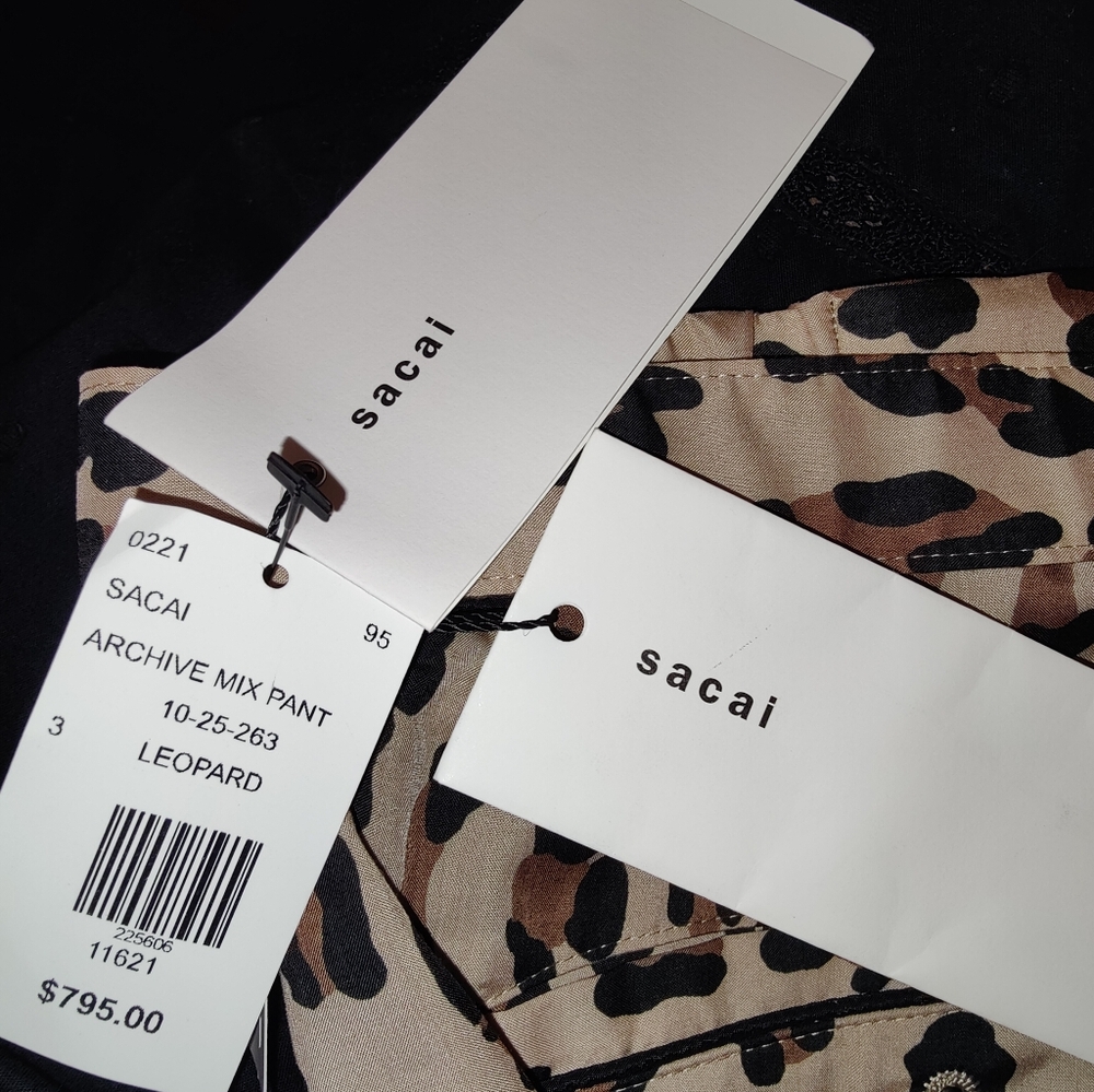 Men's Sacai animal print pants